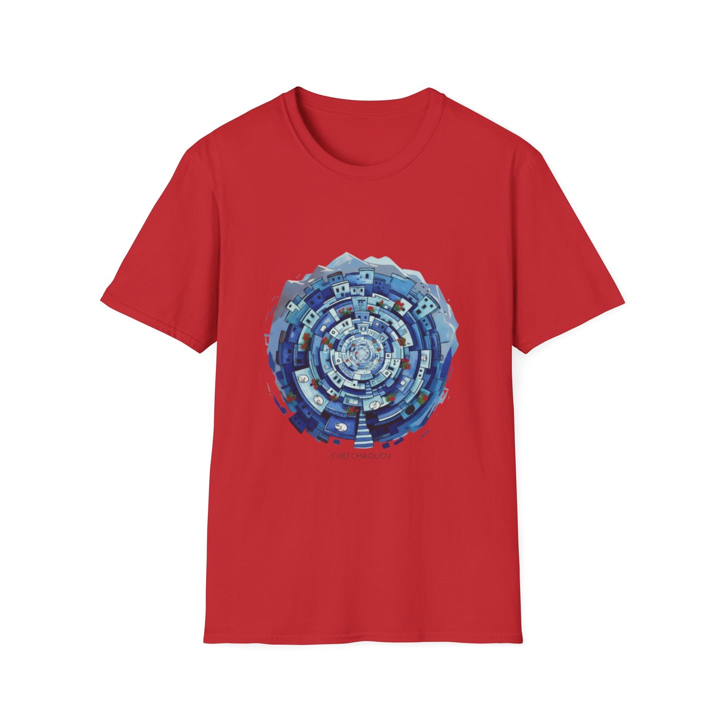 Blue Spiral Mandala T-Shirt — Abstract Ocean Vibe Graphic Tee