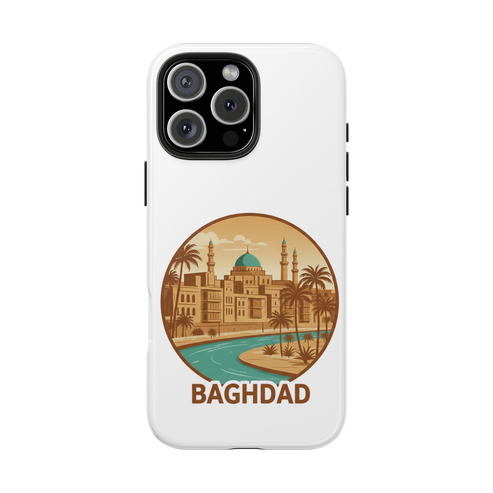 Baghdad Illustrated Tough Phone Case — Vintage Middle East Cityscape Protective Cover