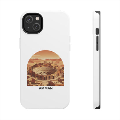 Amman Coliseum Tough Phone Case — Vintage Desert Cityscape Protective Cover