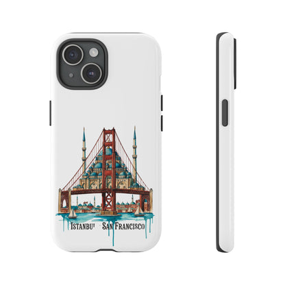 City Bridge Phone Case — Istanbul × San Francisco Illustrated Travel Design