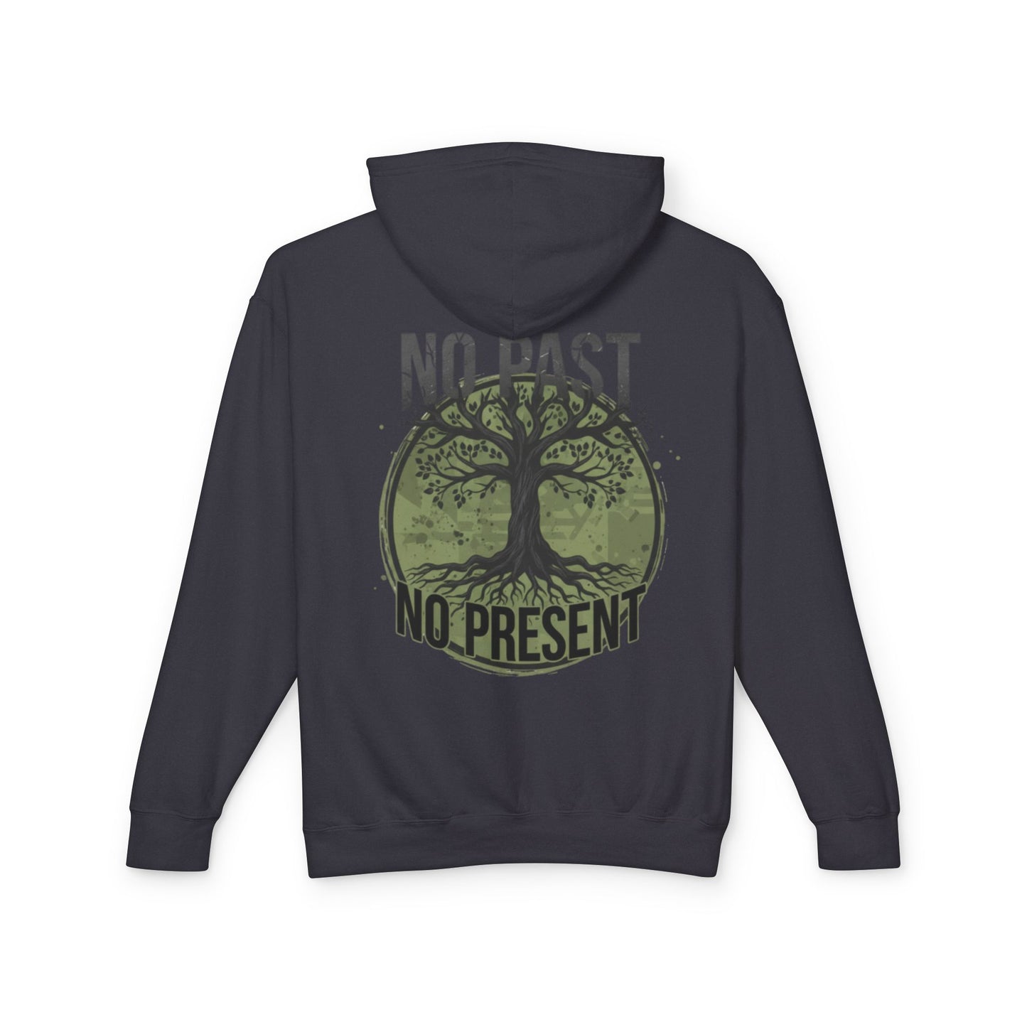 Tree of Roots Hoodie — "No Past No Present" Environmental Graphic Hoodie