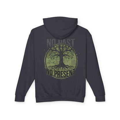 Tree of Roots Hoodie — "No Past No Present" Environmental Graphic Hoodie