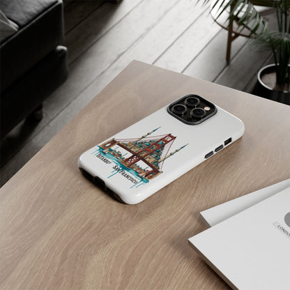 City Bridge Phone Case — Istanbul × San Francisco Illustrated Travel Design