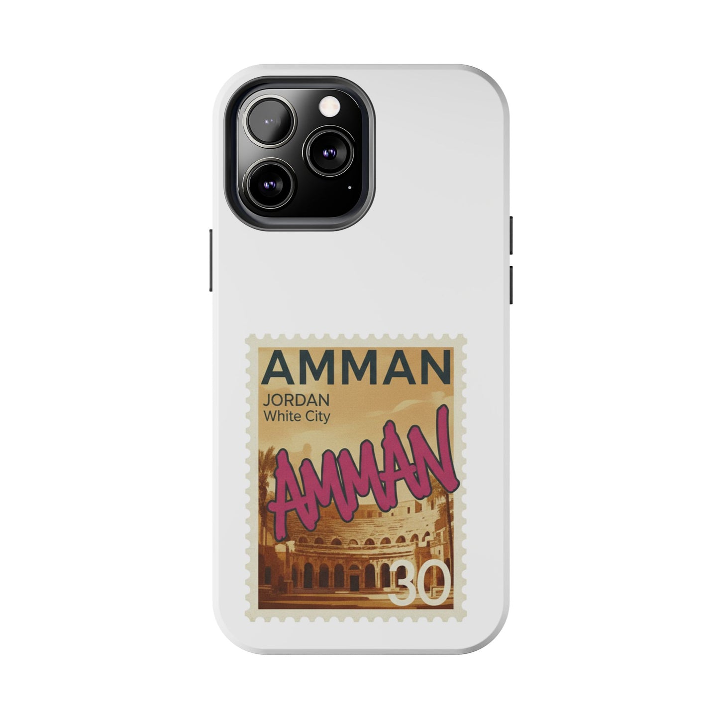 Amman Stamp Tough Phone Case — Jordan Travel Vintage Postage Design