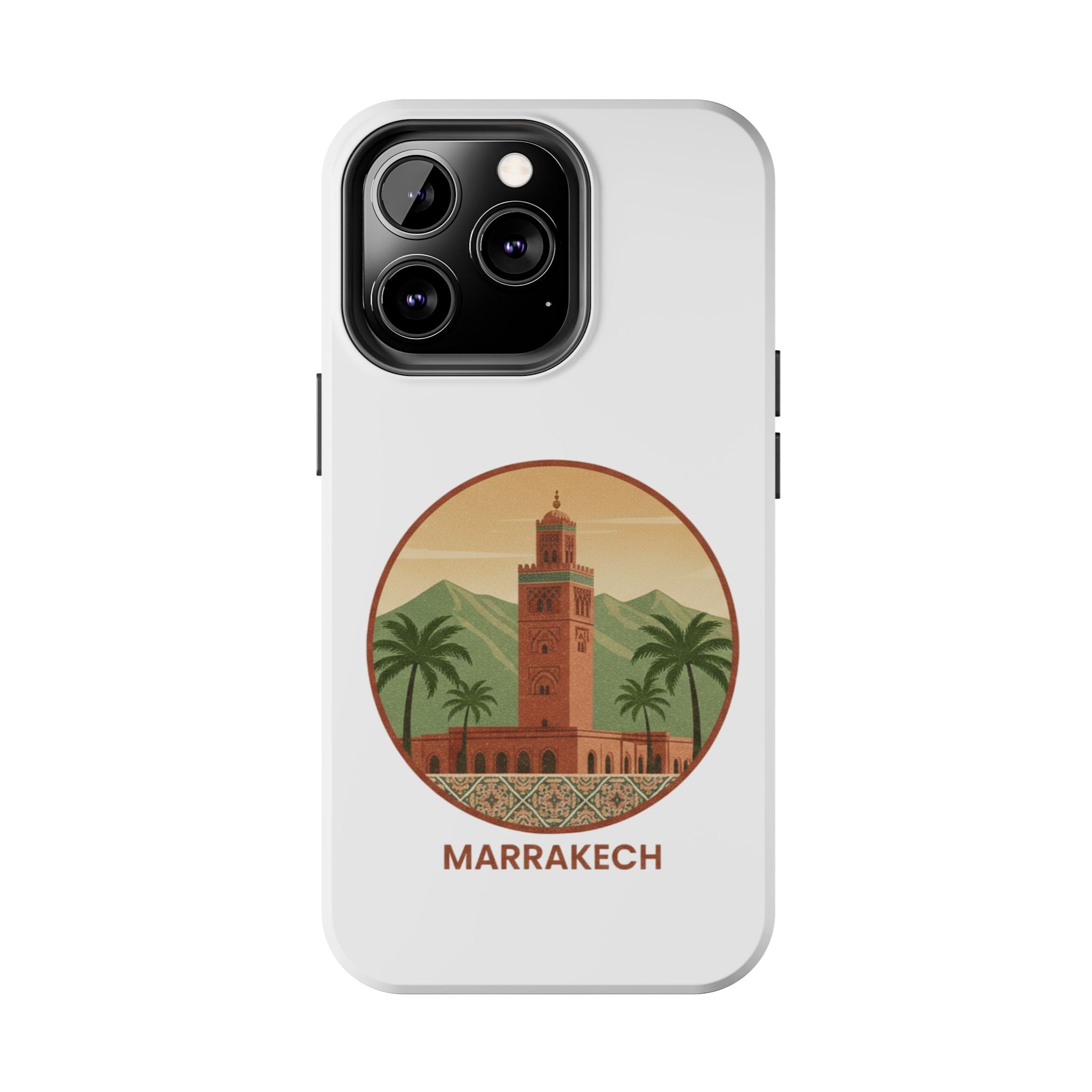 Marrakech Travel Phone Case — Vintage Moroccan Koutoubia Tower Design