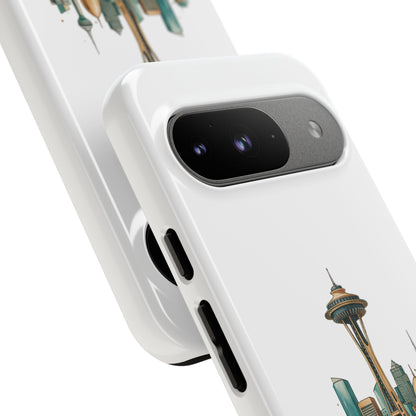 Coque de téléphone résistante Doha x Seattle Skyline — Protection pour téléphone inspirée de la ville