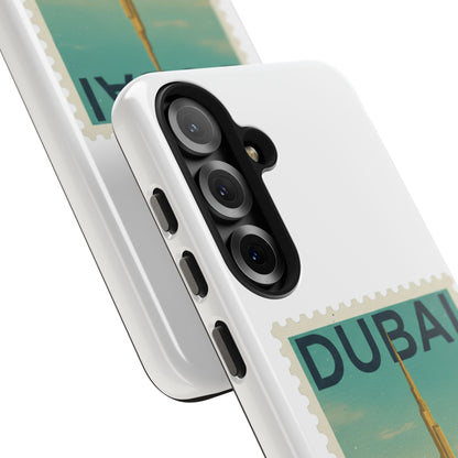 Coque de téléphone motif timbre-poste de Dubaï — Coque iPhone résistante inspirée du voyage