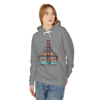 Istanbul × San Francisco Bridge Hoodie — Travel Cityscape Graphic Sweatshirt