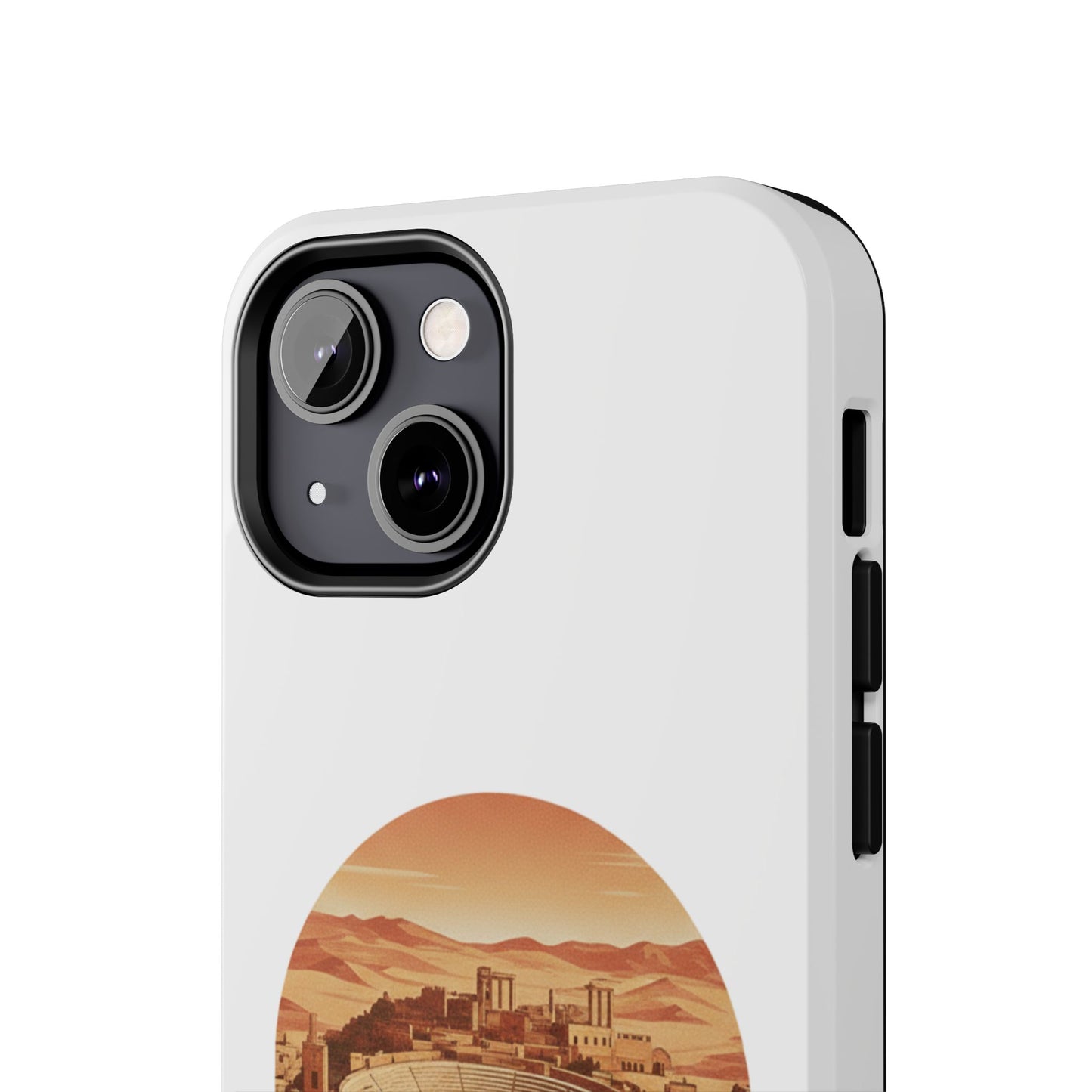 Amman Coliseum Tough Phone Case — Vintage Desert Cityscape Protective Cover
