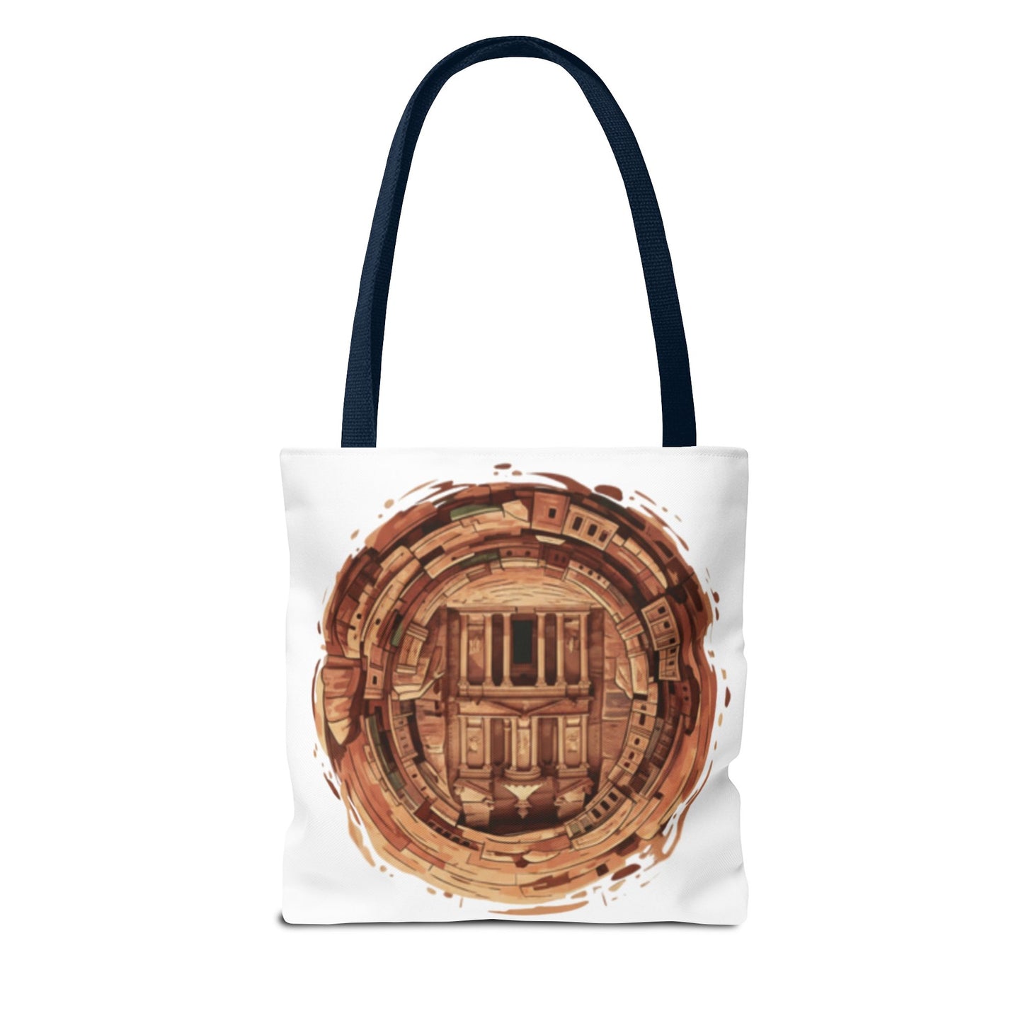Petra Circle Art Tote Bag — Ancient Rose Sandstone Illustration