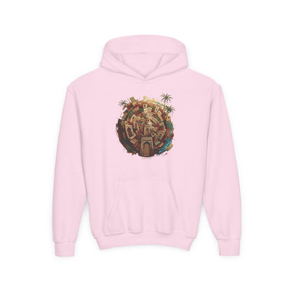 Youth Hoodie — Tropical Mini World Graphic Pullover