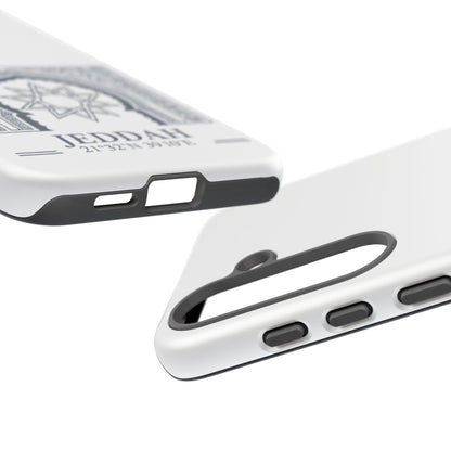 Jeddah Coordinates Phone Case — Arabic Arch Geometric Design