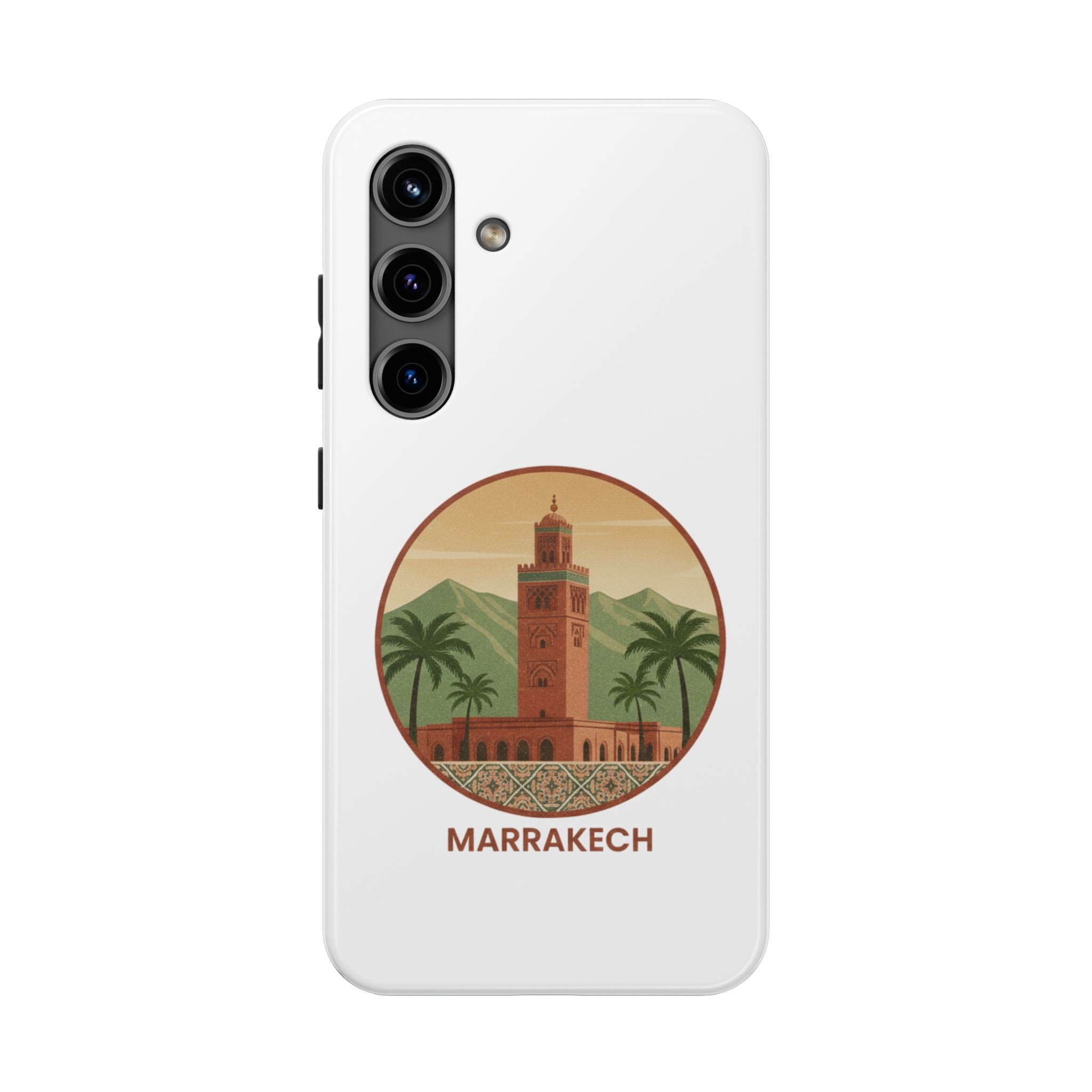 Marrakech Travel Phone Case — Vintage Moroccan Koutoubia Tower Design
