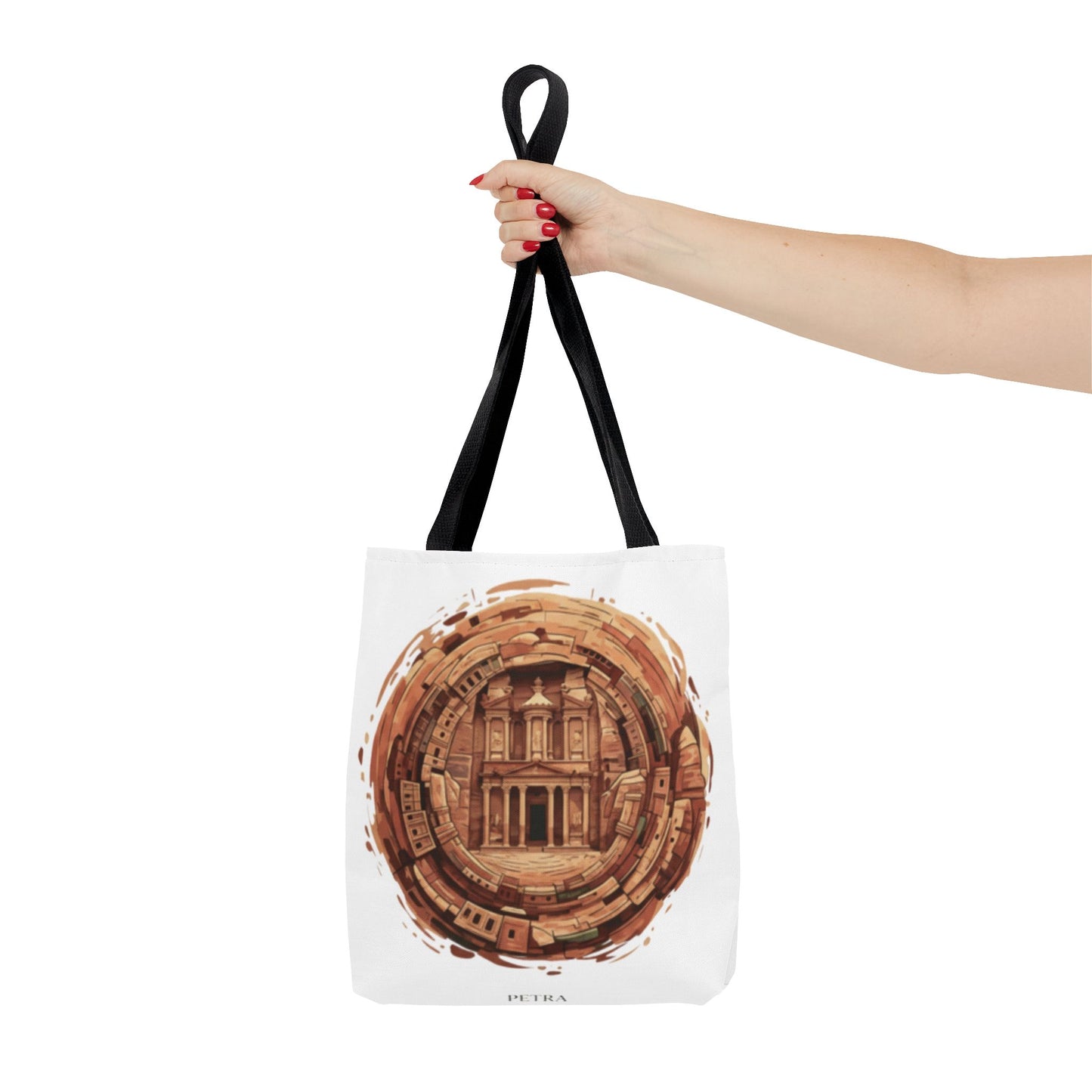 Petra Circle Art Tote Bag — Ancient Rose Sandstone Illustration