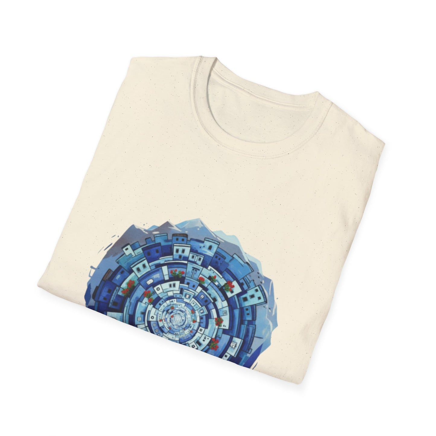 Blue Spiral Mandala T-Shirt — Abstract Ocean Vibe Graphic Tee