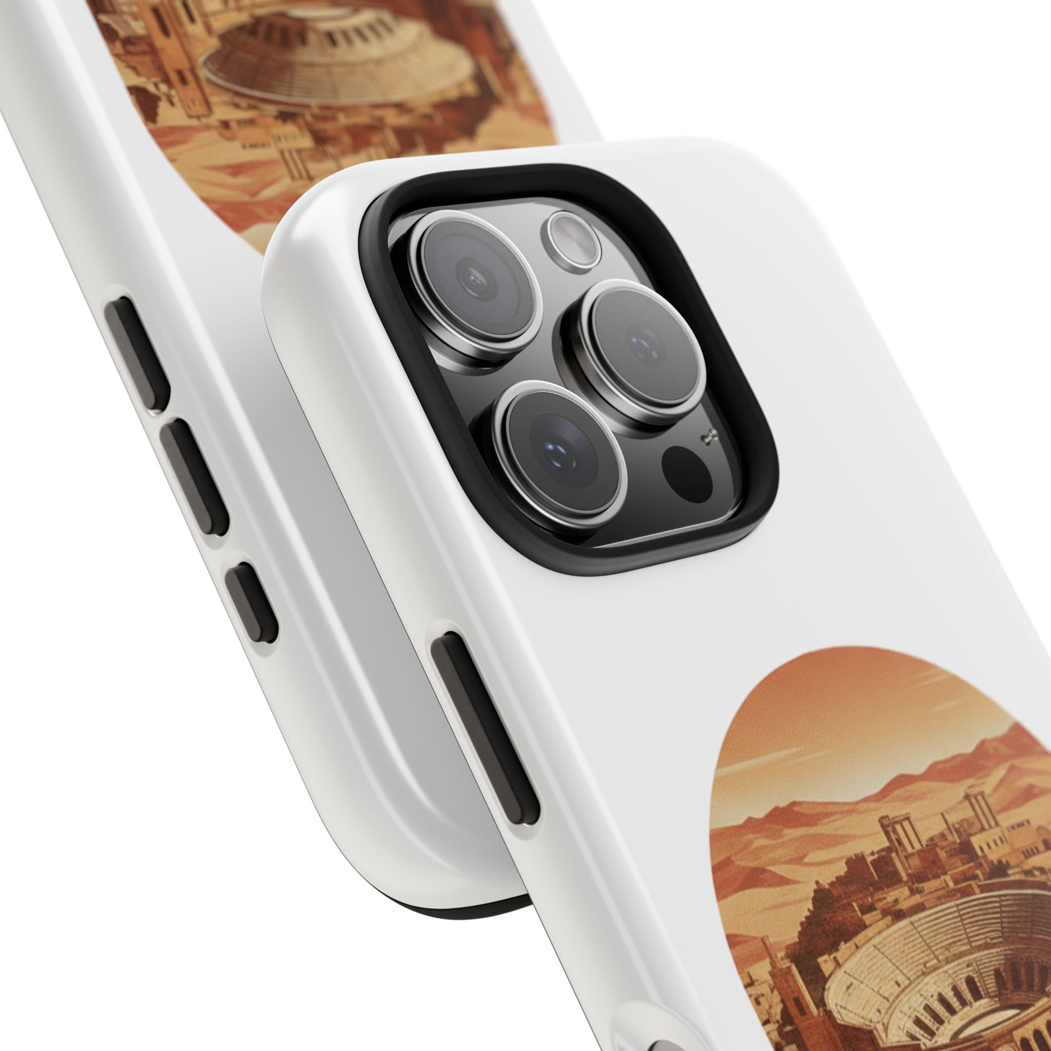 Amman Coliseum Tough Phone Case — Vintage Desert Cityscape Protective Cover