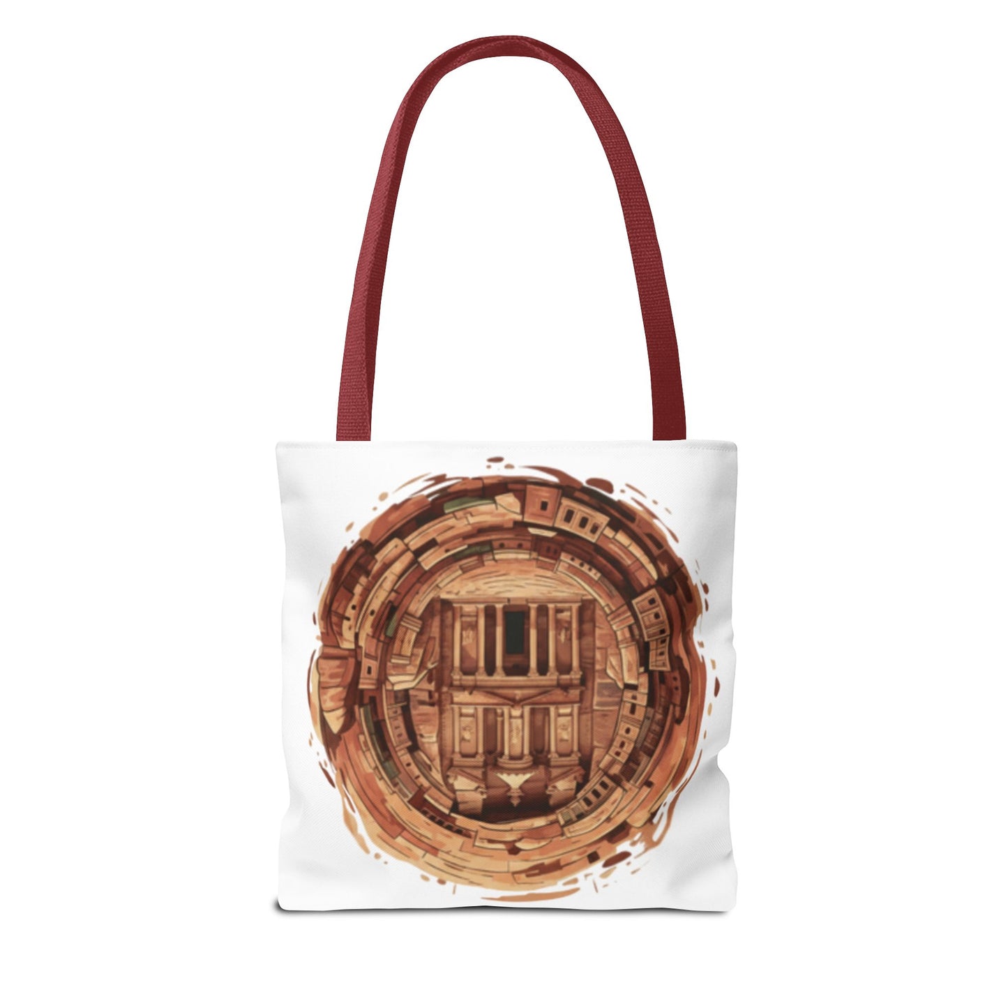 Petra Circle Art Tote Bag — Ancient Rose Sandstone Illustration