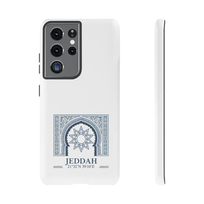 Jeddah Coordinates Phone Case — Blue Islamic Arch Travel Souvenir