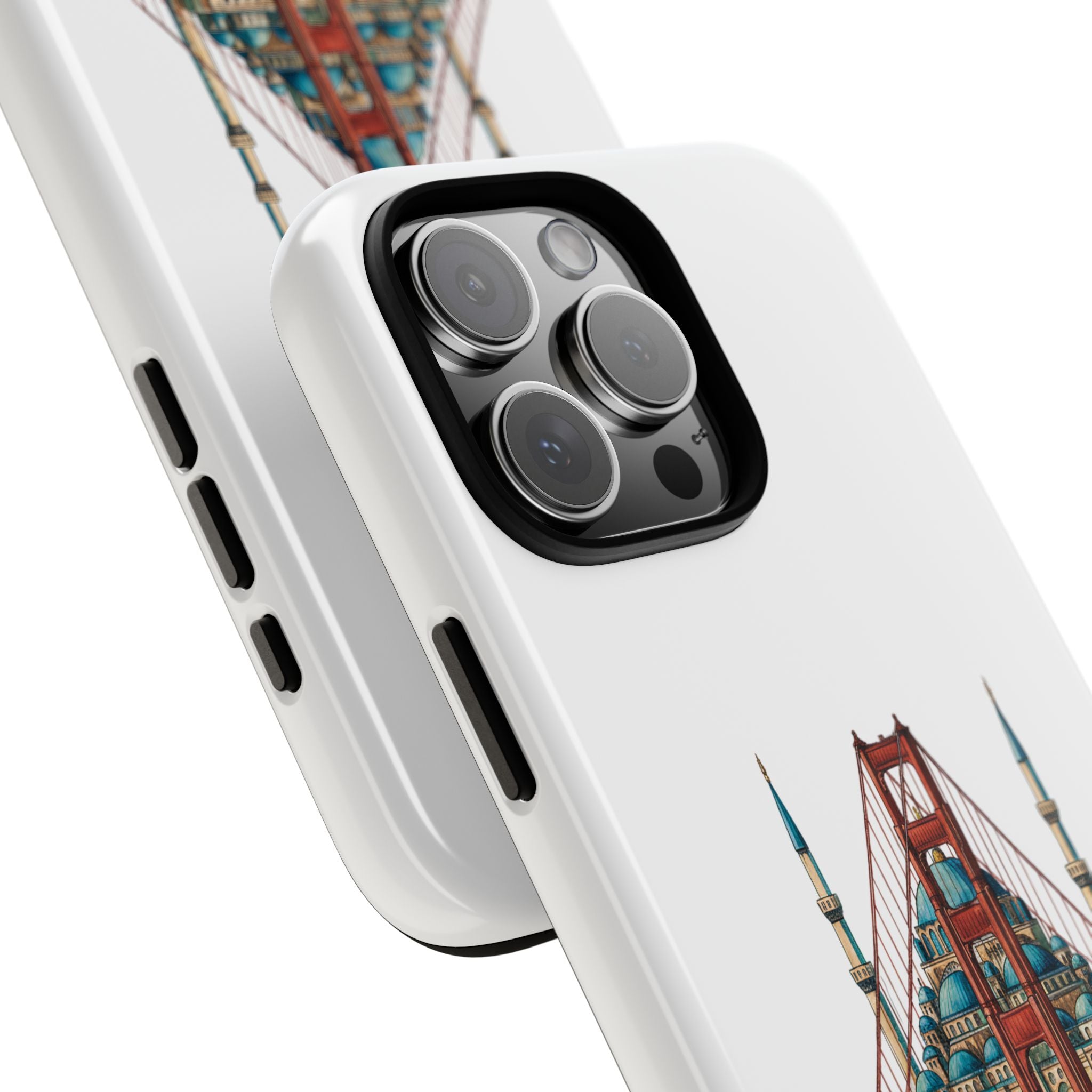 City Bridge Phone Case — Istanbul × San Francisco Illustrated Travel Design