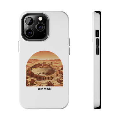Amman Coliseum Tough Phone Case — Vintage Desert Cityscape Protective Cover