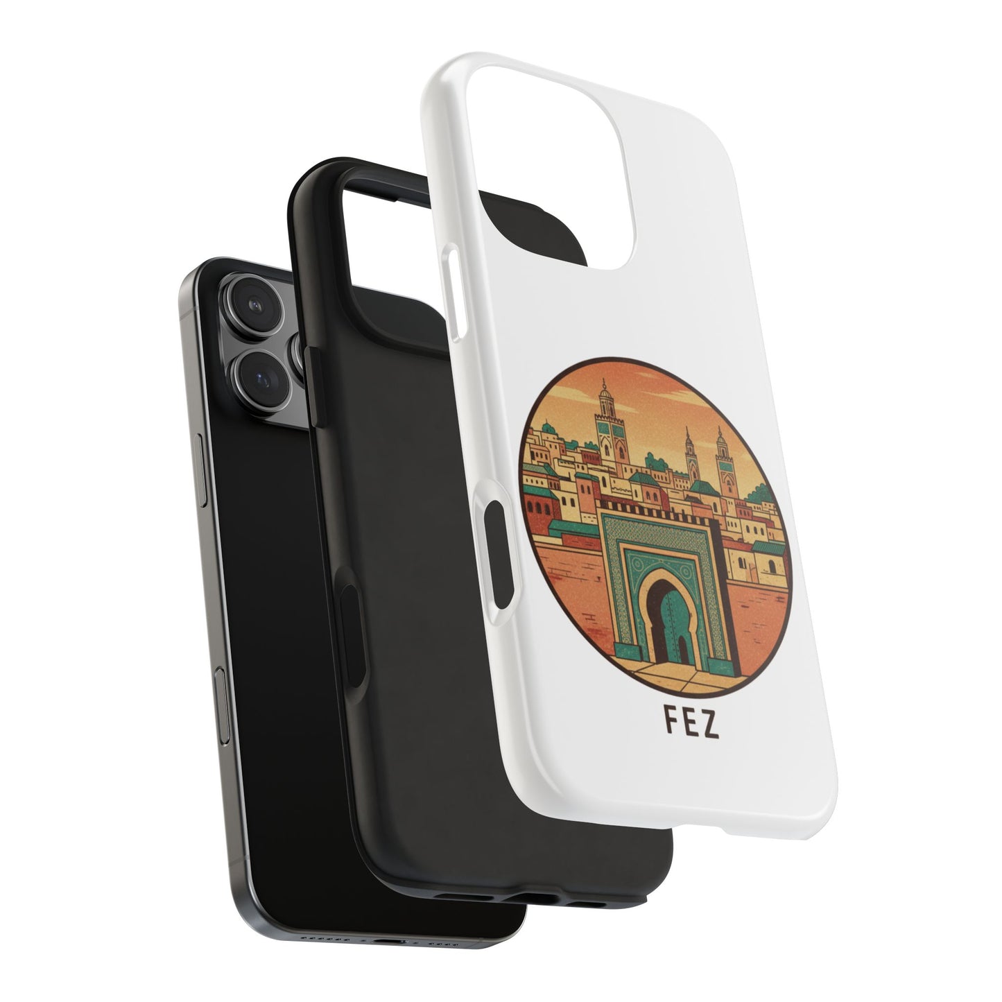 Étui de téléphone résistant Fez City — Étui de téléphone de voyage motif arche marocaine