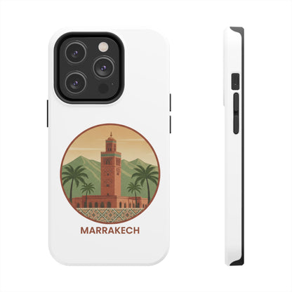 Marrakech Travel Phone Case — Vintage Moroccan Koutoubia Tower Design