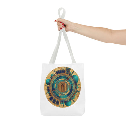 Tote Bag — Teal & Gold Mandala Cityscape Tote