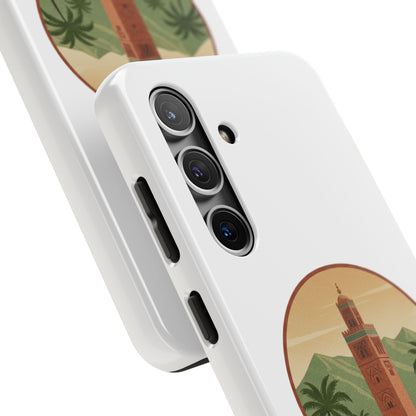 Marrakech Travel Phone Case — Vintage Moroccan Koutoubia Tower Design