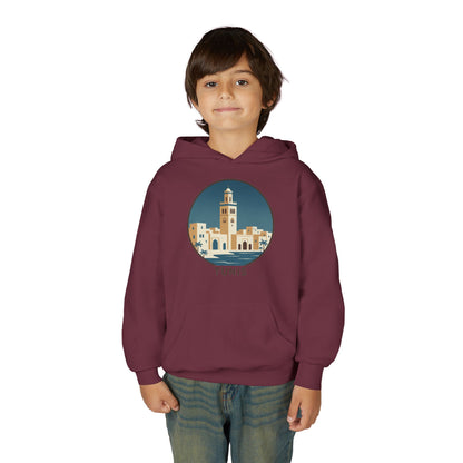 Tunis Youth Hoodie — Retro Tunis Cityscape Sweatshirt