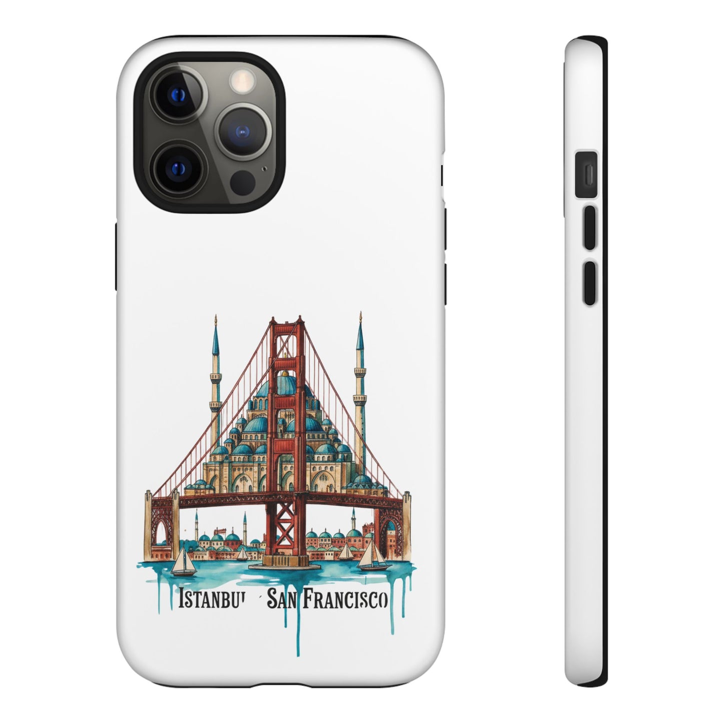 City Bridge Phone Case — Istanbul × San Francisco Illustrated Travel Design