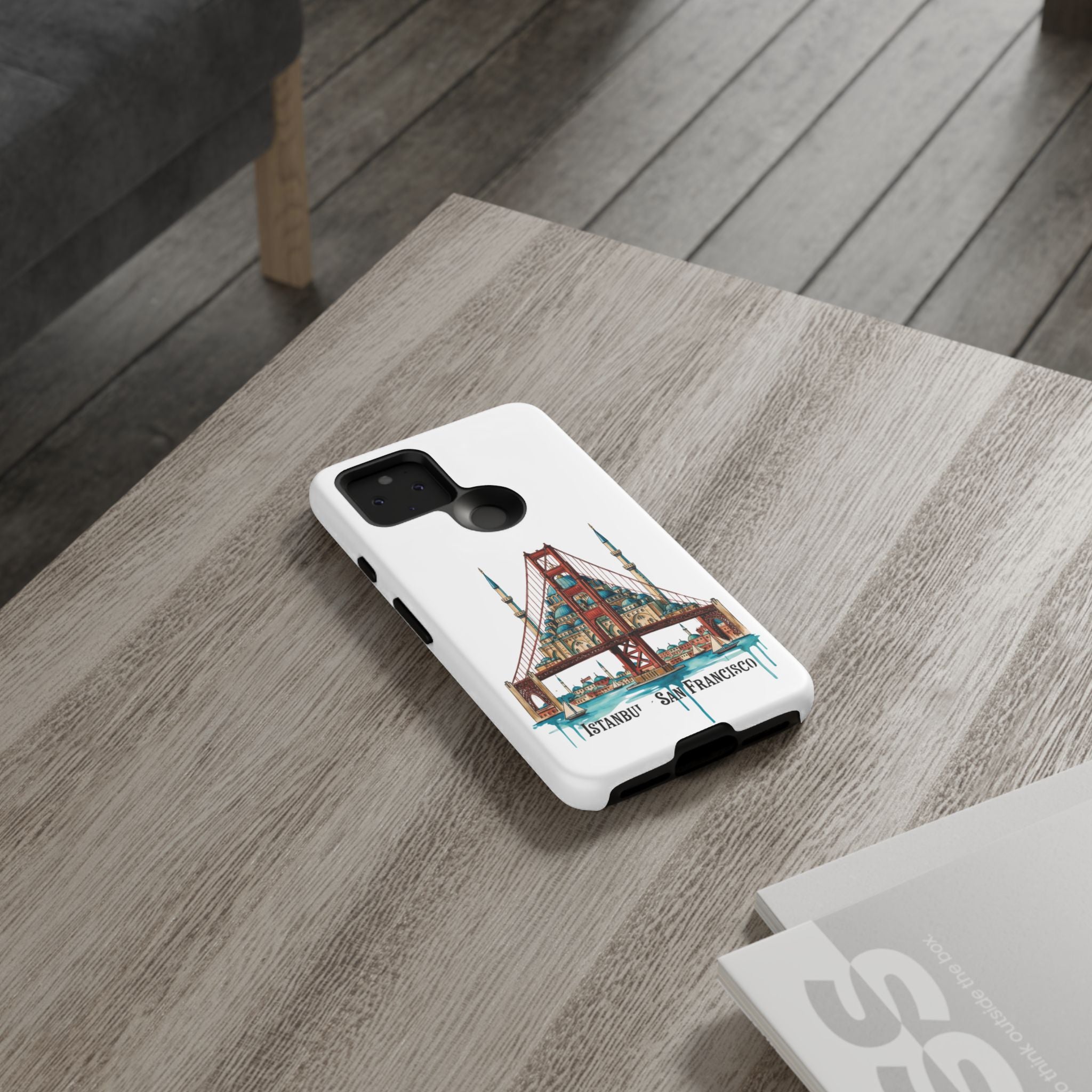 City Bridge Phone Case — Istanbul × San Francisco Illustrated Travel Design