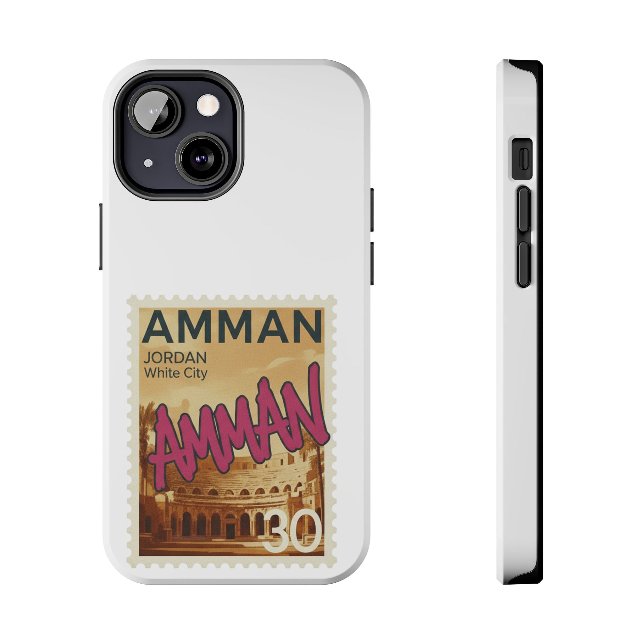 Amman Stamp Tough Phone Case — Jordan Travel Vintage Postage Design