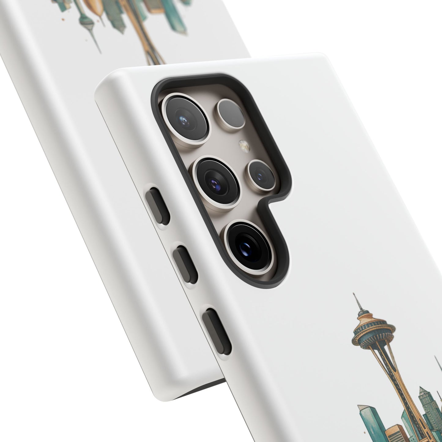 Coque de téléphone résistante Doha x Seattle Skyline — Protection pour téléphone inspirée de la ville