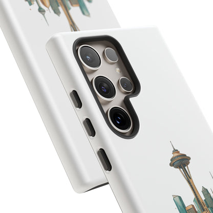 Coque de téléphone résistante Doha x Seattle Skyline — Protection pour téléphone inspirée de la ville