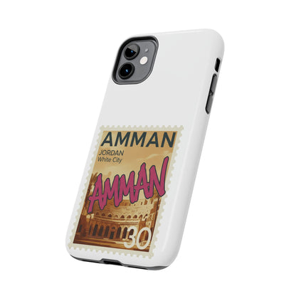 Amman Stamp Tough Phone Case — Jordan Travel Vintage Postage Design