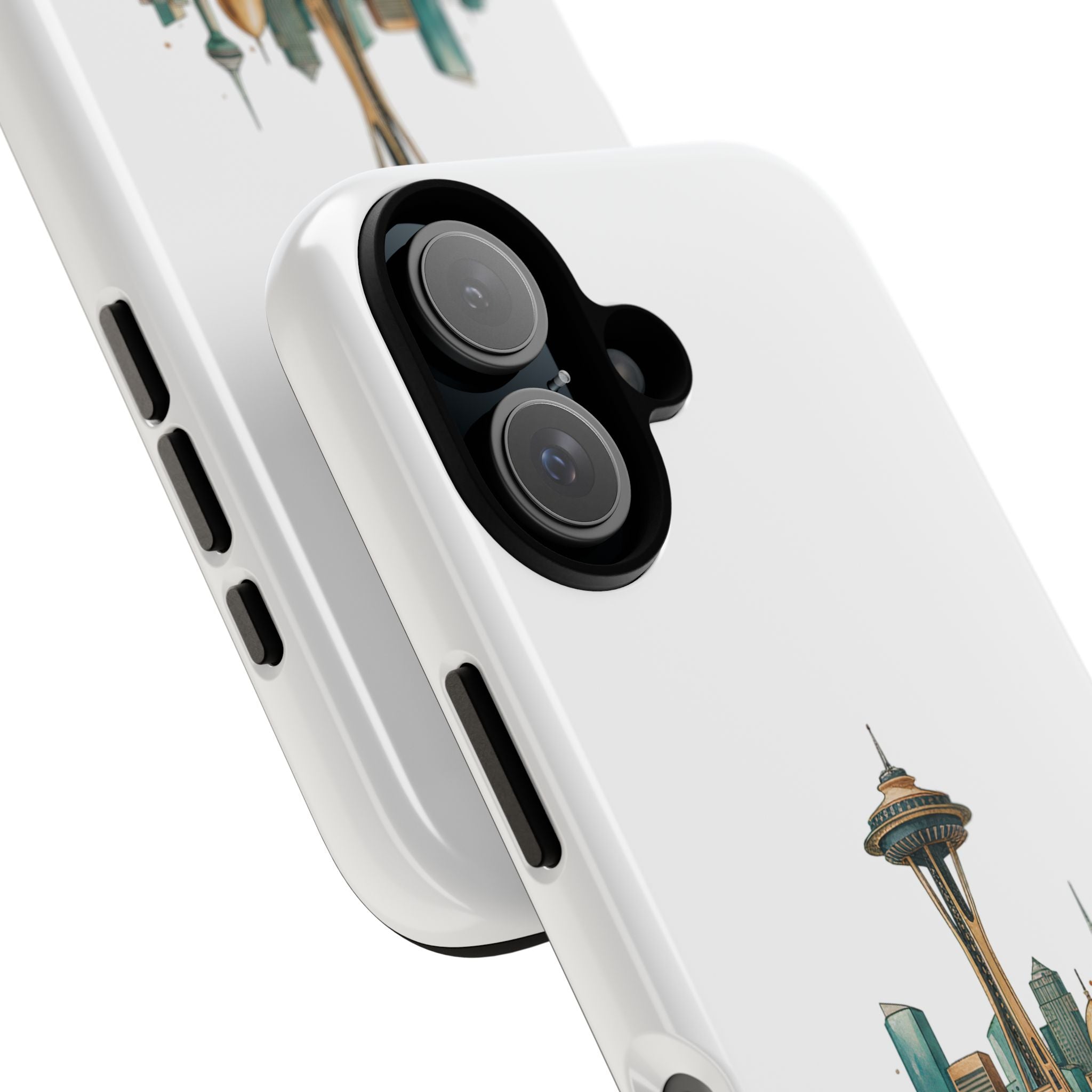 Doha x Seattle Skyline Tough Phone Case — Cityscape Protective Phone Cover