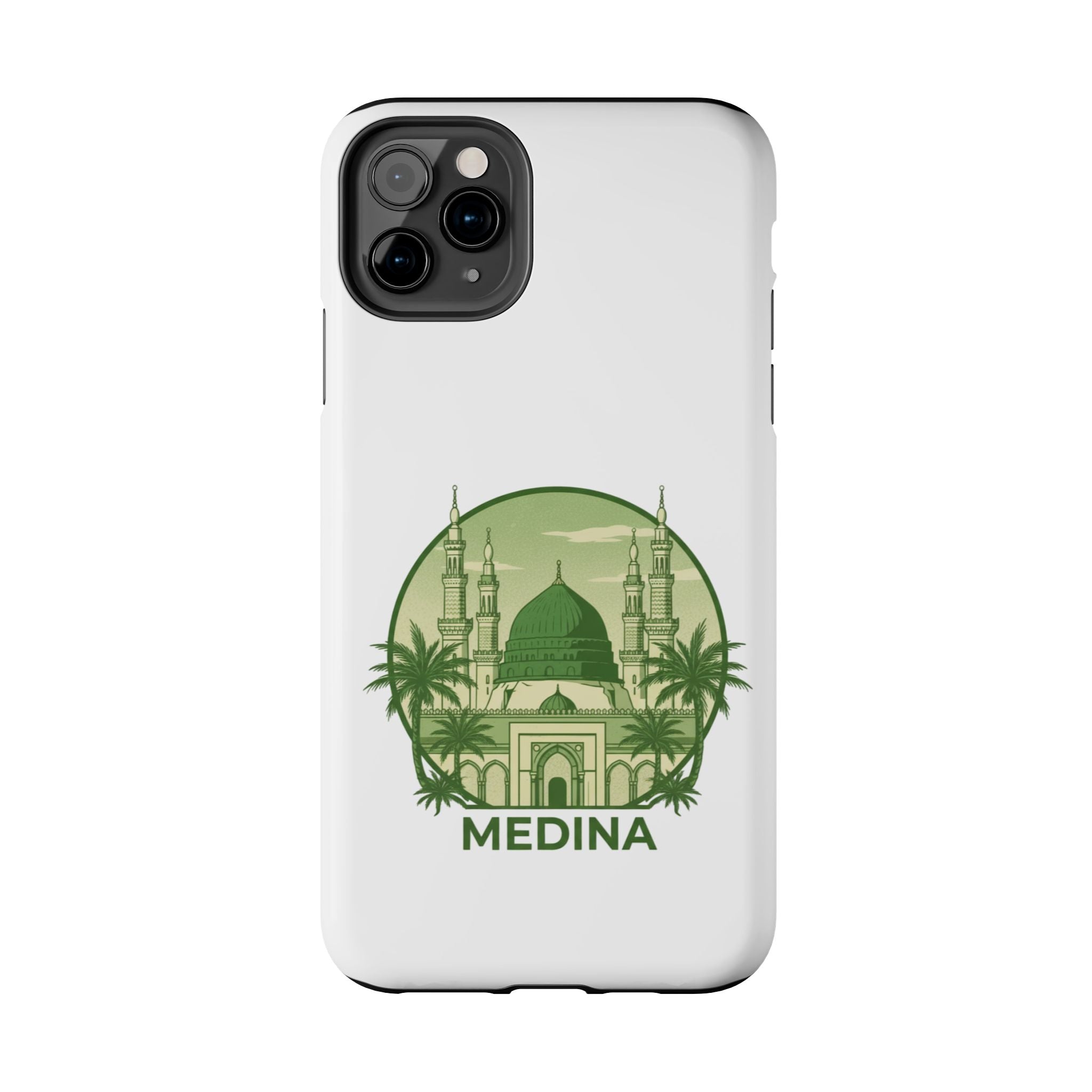 Medina Mosque Tough Phone Case – Islamic Landmark Green Phone Cover