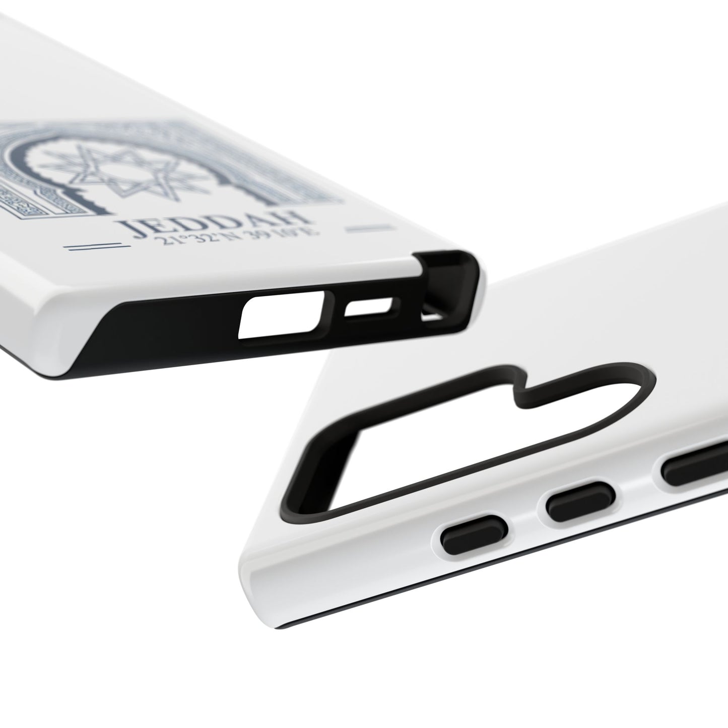 Jeddah Coordinates Phone Case — Blue Islamic Arch Travel Souvenir