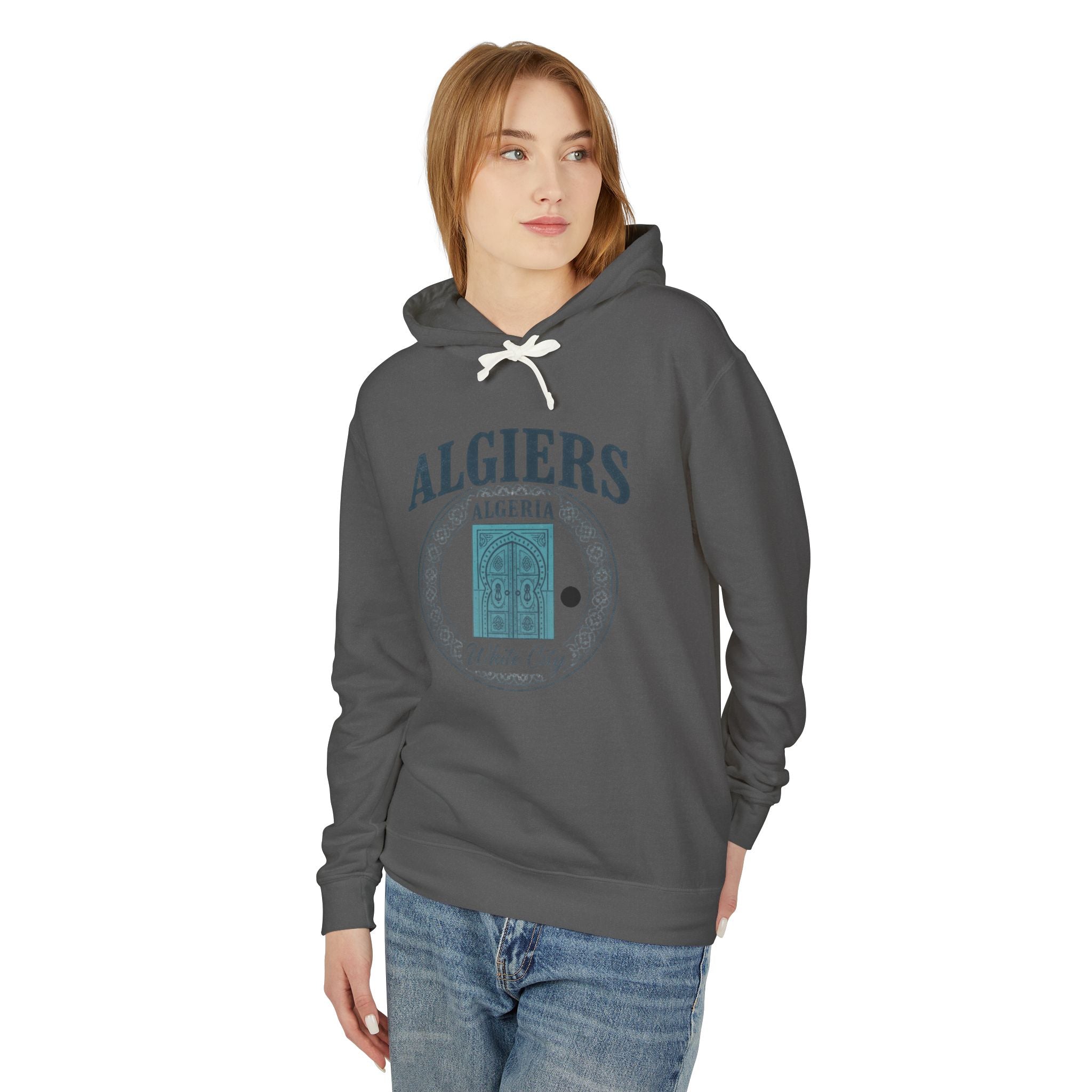 Algiers Algeria Vintage Door Hoodie — White City Travel Sweatshirt
