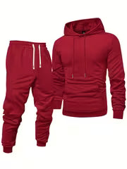 Men’s Hooded Sweatshirt and Sweatpants Set for Spring and Autumn
