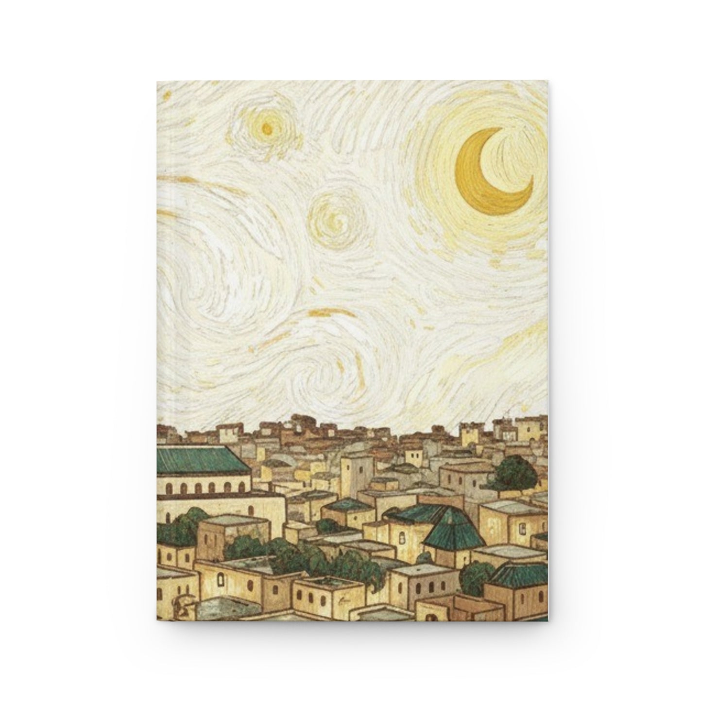Moroccan Nightscape Hardcover Journal — Starry City Skyline Notebook