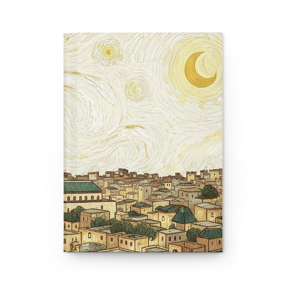 Moroccan Nightscape Hardcover Journal — Starry City Skyline Notebook