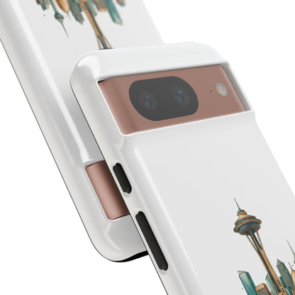 Coque de téléphone résistante Doha x Seattle Skyline — Protection pour téléphone inspirée de la ville