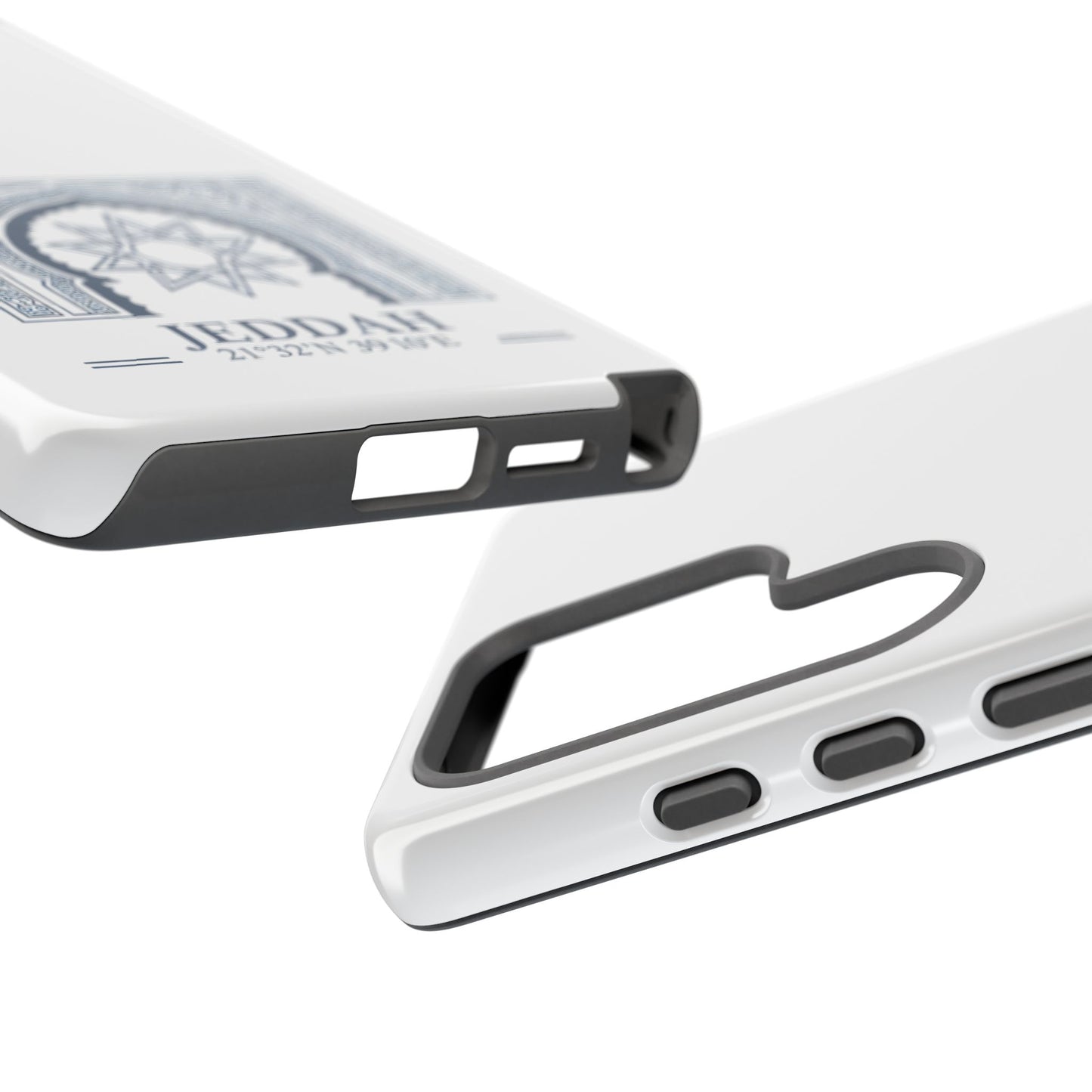 Jeddah Coordinates Phone Case — Blue Islamic Arch Travel Souvenir