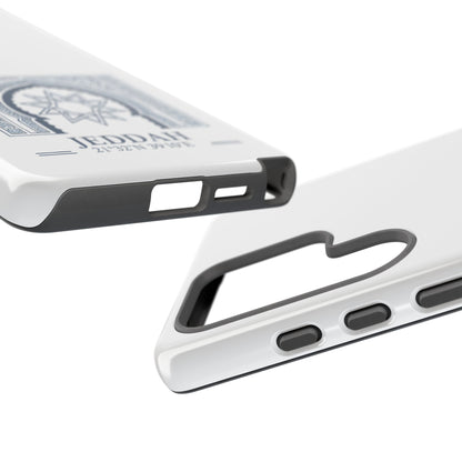 Jeddah Coordinates Phone Case — Blue Islamic Arch Travel Souvenir