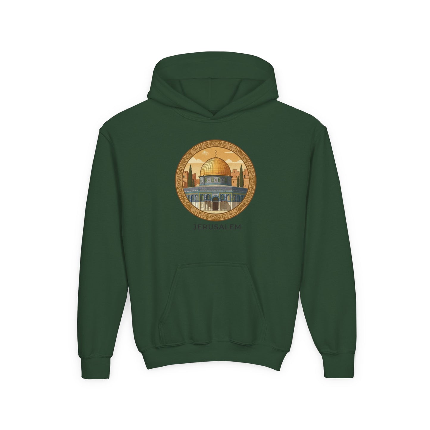 Jerusalem Dome Youth Hoodie – Vintage Dome of the Rock Graphic
