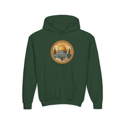 Jerusalem Dome Youth Hoodie – Vintage Dome of the Rock Graphic