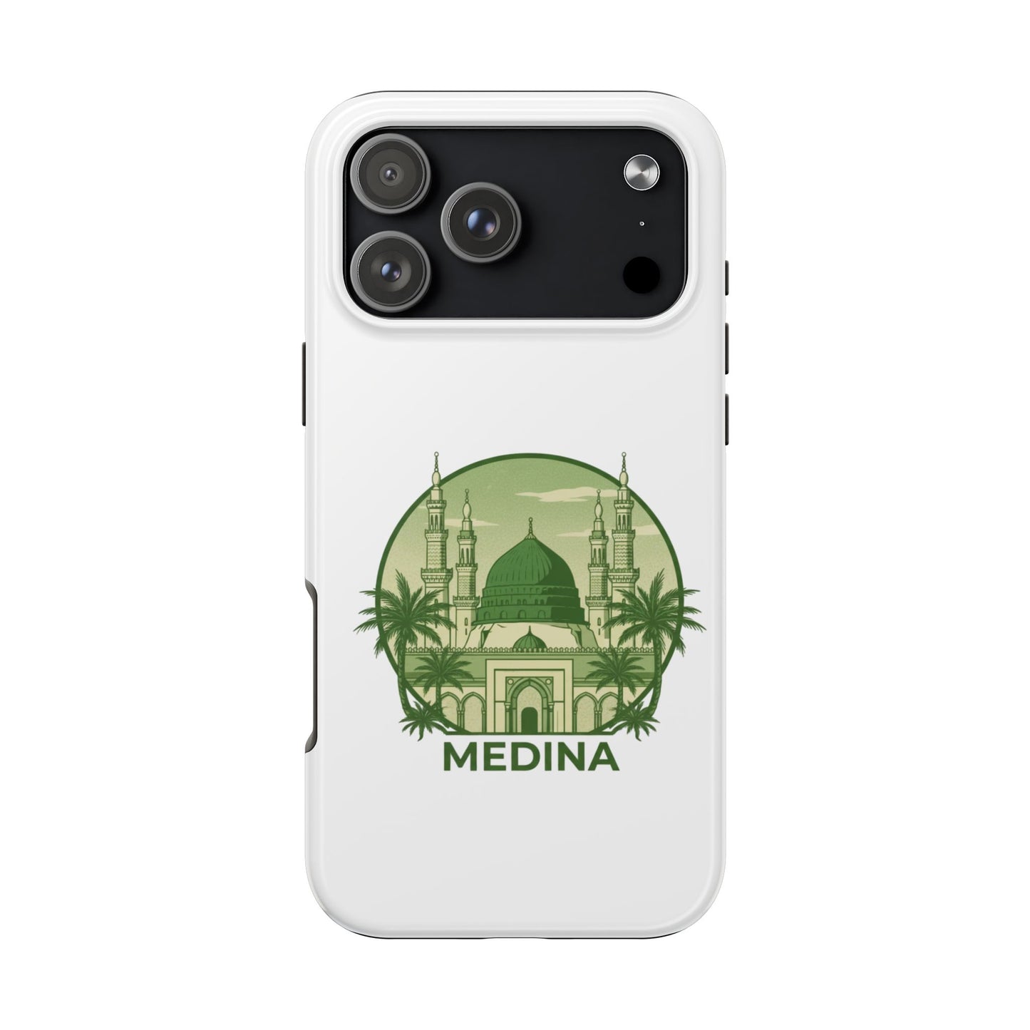 Medina Mosque Tough Phone Case – Islamic Landmark Green Phone Cover