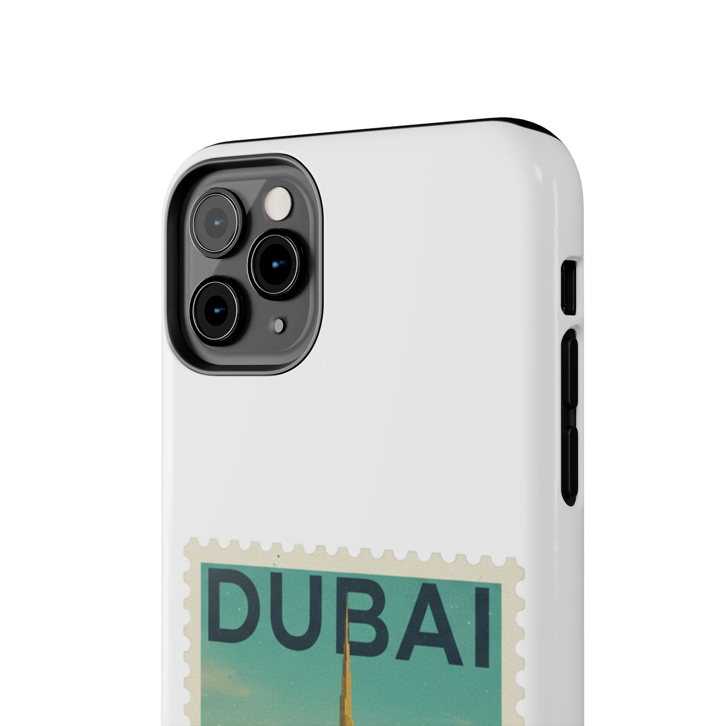 Coque de téléphone motif timbre-poste de Dubaï — Coque iPhone résistante inspirée du voyage