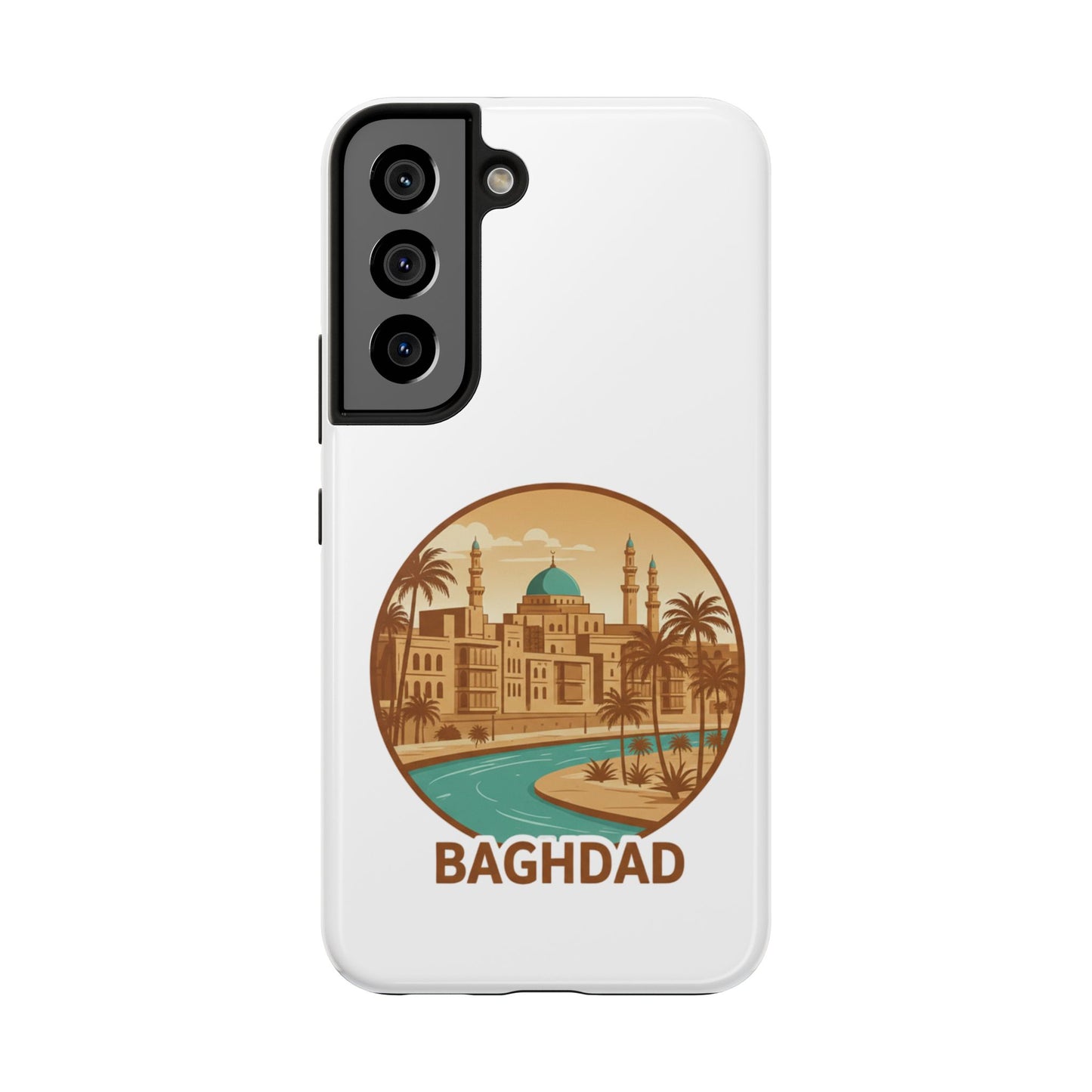 Baghdad Illustrated Tough Phone Case — Vintage Middle East Cityscape Protective Cover
